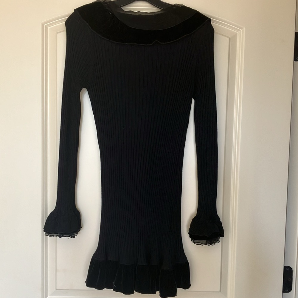 Black Sweater with Ruffles - Picture 5 of 5